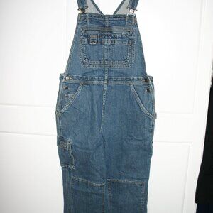 Duluth Trading Co. Flex Denim Bib Overalls. Double Knee with pad pockets. Mx29.
